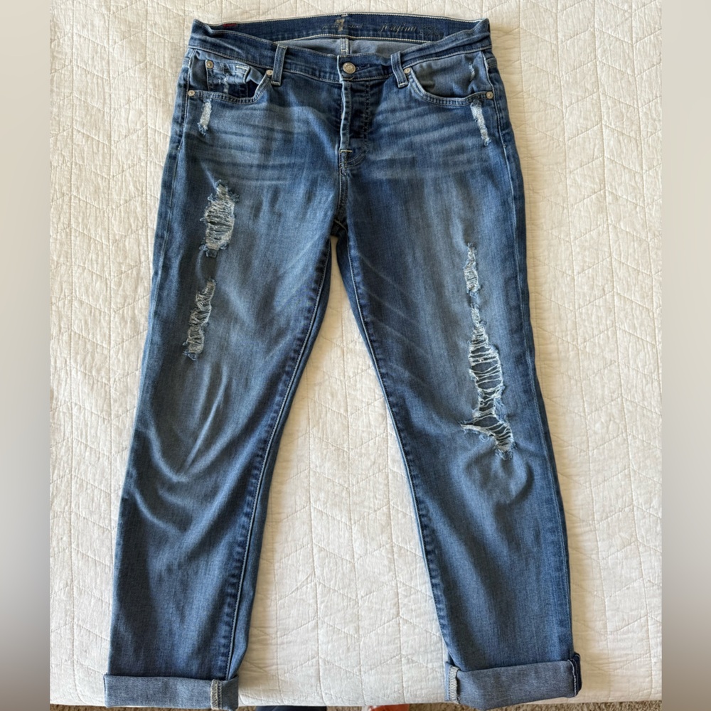 7 FOR ALL MANKIND JOSEPHINE BOYFRIEND JEANS SIZE 28